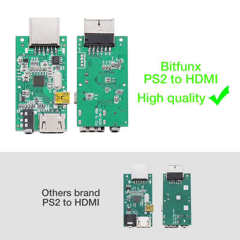 Adapter pretvarača kompatibilan s Bitfunx PS2 u HDMI za SONY Playstation 2 Ypbpr ulaz visoke kvalitete