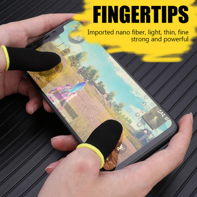 2 бр. Капак за пръсти Дишащ ръкав за контролер за игри за пръсти за Pubg, устойчив на пот, ненадраскващ сензорен екран, игрални ръкавици