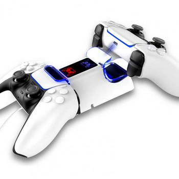 Bluelans Φορτιστής ελεγκτή LED Dual USB Fast Charging Stand για Sony PS5 Gamepad