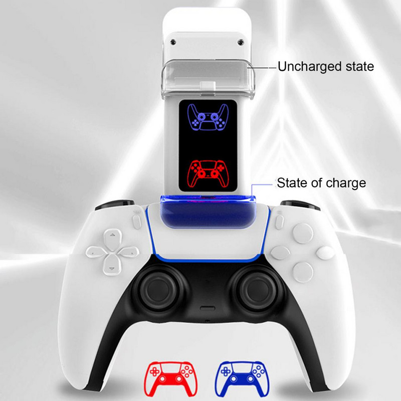 Bluelans Controller Charger LED Dual USB Fast Charging Stand Station za Sony PS5 Gamepad