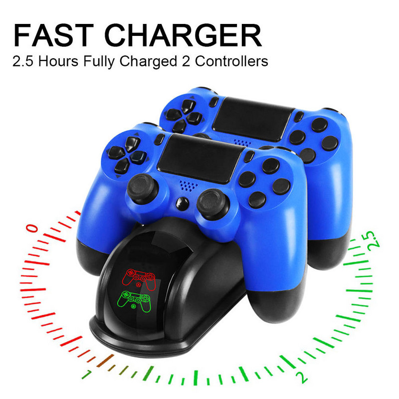 USB dock stanica za brzo punjenje za PS4 kontroler Stalak s dva punjača s LED zaslonom Gamepad baza za PlayStation 4/Pro/Slim
