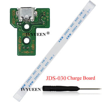 IVYUEEN за Playstation 4 PS4 Pro Slim Controller Charging Socket Port Circuit Board with 12 14 Pin Power Flex Ribbon Cable