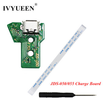 IVYUEEN за Playstation 4 PS4 Pro Slim Controller Charging Socket Port Circuit Board with 12 14 Pin Power Flex Ribbon Cable