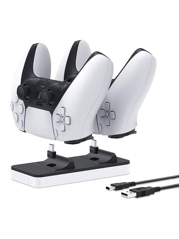 Dual Sense Controller Charger Dual USB Charging Dock Station Stand Ασφαλής και ανθεκτική βάση φορτιστή γρήγορης φόρτισης για λαβή PS5