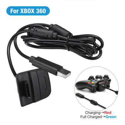 2 в 1 за Xbox 360 Игрален контролер Безжичен контролер Кабел за зареждане Кабел за данни Резервно зарядно Безжично 1,8 м Високо качество