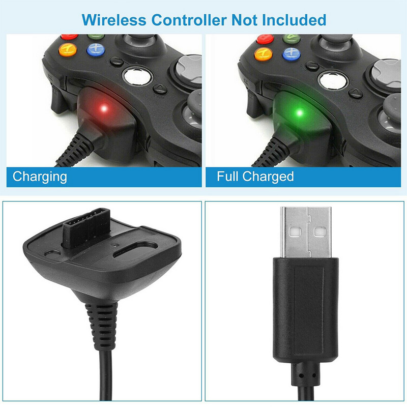 2 u 1 za Xbox 360 kontroler igre bežični upravljač kabel za punjenje podatkovni kabel zamjena punjač bežični 1,8 m visoke kvalitete