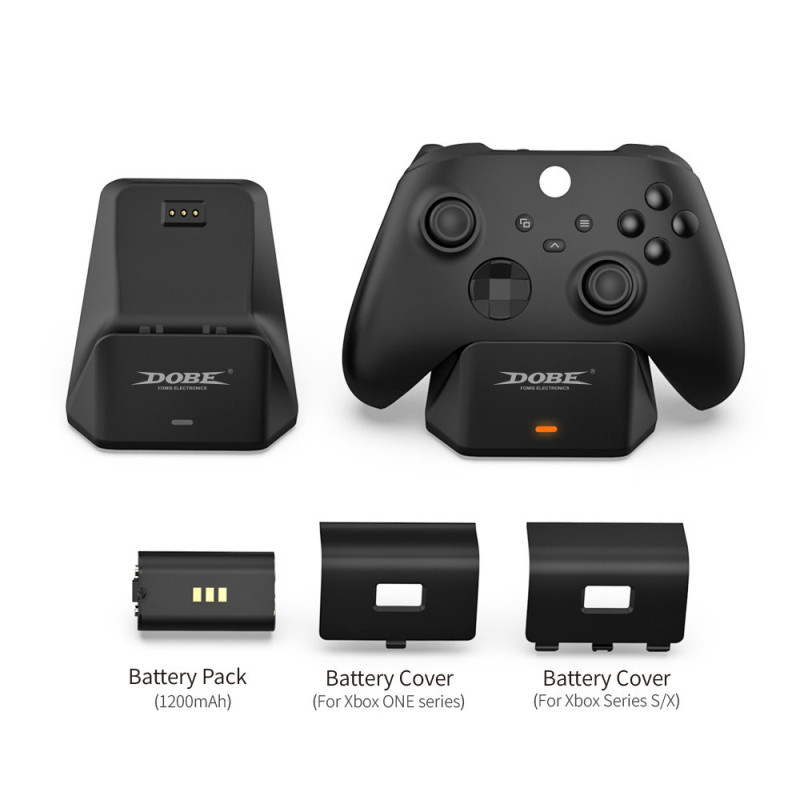 Vezérlőtöltő TYX-0608 akkumulátorral és 2 elemtartó fedelű töltőadapterrel Xbox Series Xbox one/Xbox Series X/S számára