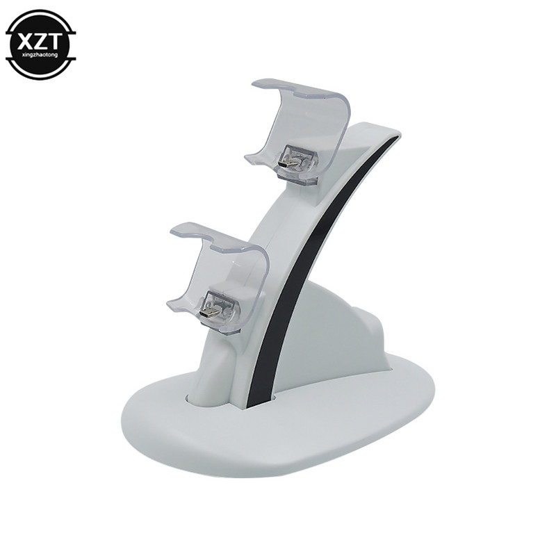 Ultra vékony játékfogantyús töltőalap LED dupla USB PS4 játéktartozékok töltő Sony Playstation 4 PS4/PS4 Pro-hoz