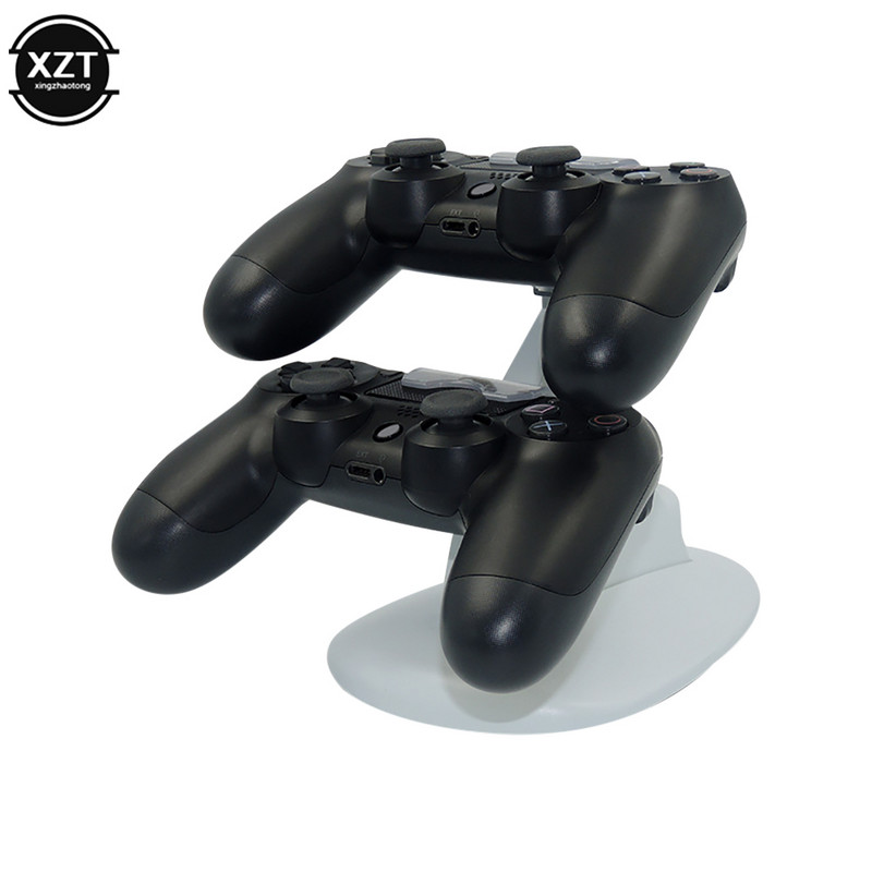 Ultra vékony játékfogantyús töltőalap LED dupla USB PS4 játéktartozékok töltő Sony Playstation 4 PS4/PS4 Pro-hoz