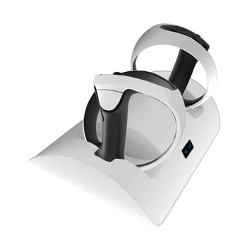 Двойна докинг станция за зареждане за PS VR2 VR очила Зарядно устройство Станция за зареждане Професионална стойка за зареждане на геймпад със светлина на дисплея