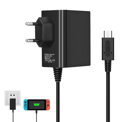 Nintendo Switchhez EU/USA dugós váltóáramú adapter fali utazáshoz otthoni USB C típusú tápegység töltő Nintend Switch NS játékkonzolhoz