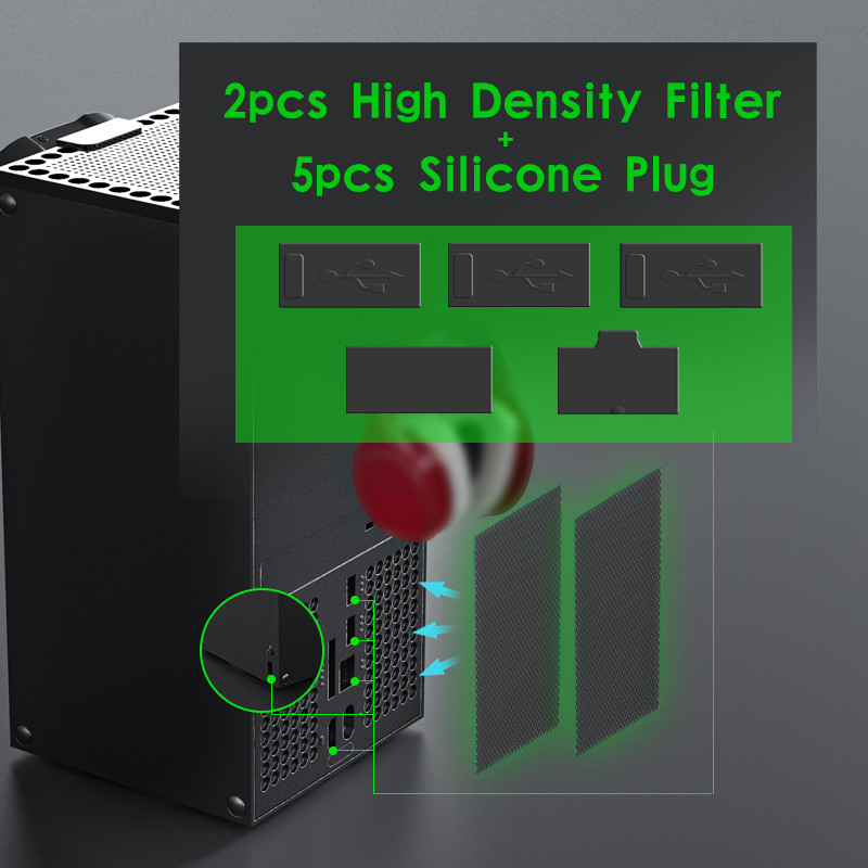 Host Poklopac otporan na prašinu Mrežasti filtar Jack Stopper Kit za Xbox Series X igraće konzole Ručka stalak Dodaci za igre