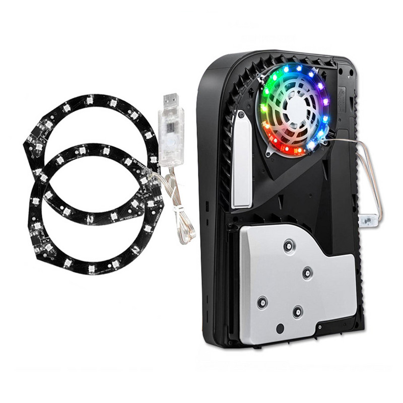 RGB LED Ring Strip Svjetla za PS5 igraću konzolu Svjetlosna traka 8 boja Pickup Svjetlosna traka s daljinskim upravljačem za Sony PS5 Host