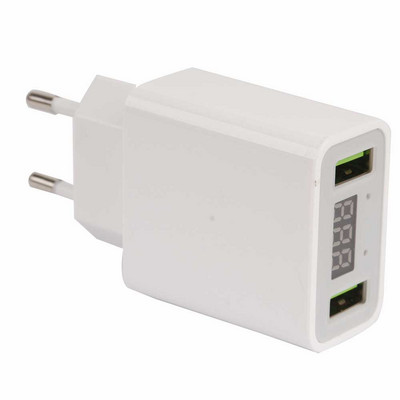 Usams Led Display Dual Usb Punjač za mobilni telefon Max 2.2a Smart Fast Charging mobilni zidni putni punjač Iphone Ipad Eu Plug