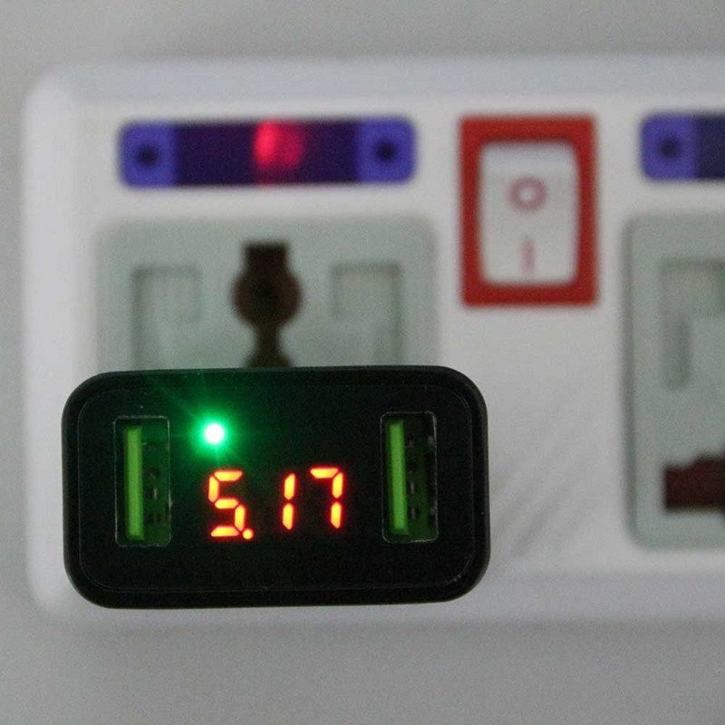 Usams Led Display Dual Usb Punjač za mobilni telefon Max 2.2a Smart Fast Charging mobilni zidni putni punjač Iphone Ipad Eu Plug