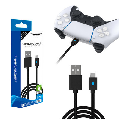 Besegad 2 u 1 300cm USB Type-C kabel za brzo punjenje s 5V 2A adapterom za PS5 Xbox Series NS Pro Gamepad Nintendo Switch Lite