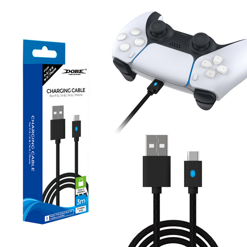 Besegad 2 u 1 300cm USB Type-C kabel za brzo punjenje s 5V 2A adapterom za PS5 Xbox Series NS Pro Gamepad Nintendo Switch Lite