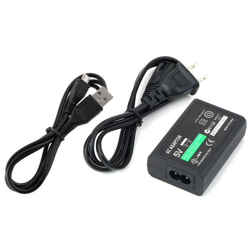 Nový adaptér s konektorom EU/US pre domácu nabíjačku, napájací zdroj 5V AC adaptér, nabíjací kábel USB pre Sony PSvita Slim, PS Vita, PSV 2000
