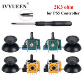 IVYUEEN 2 kompleta za PlayStation 5 PS5 kontroler 3D analogni potenciometar modula senzora Stick s poklopcima ThumbSticks za DualSense