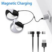 Cablu de încărcare magnetic 2 în 1 tip C pentru cablul de încărcare cu mâner PS VR2 compatibil cu comutator/controlerul mânerului PS5