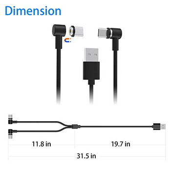 2 в 1 магнитен кабел за зареждане Type-C за кабел за зареждане на дръжката PS VR2, съвместим с контролер за ръкохватка Switch/PS5