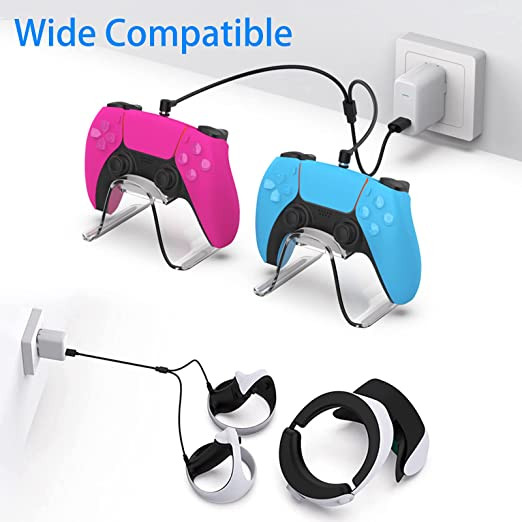 Cablu de încărcare magnetic 2 în 1 tip C pentru cablul de încărcare cu mâner PS VR2 compatibil cu comutator/controlerul mânerului PS5