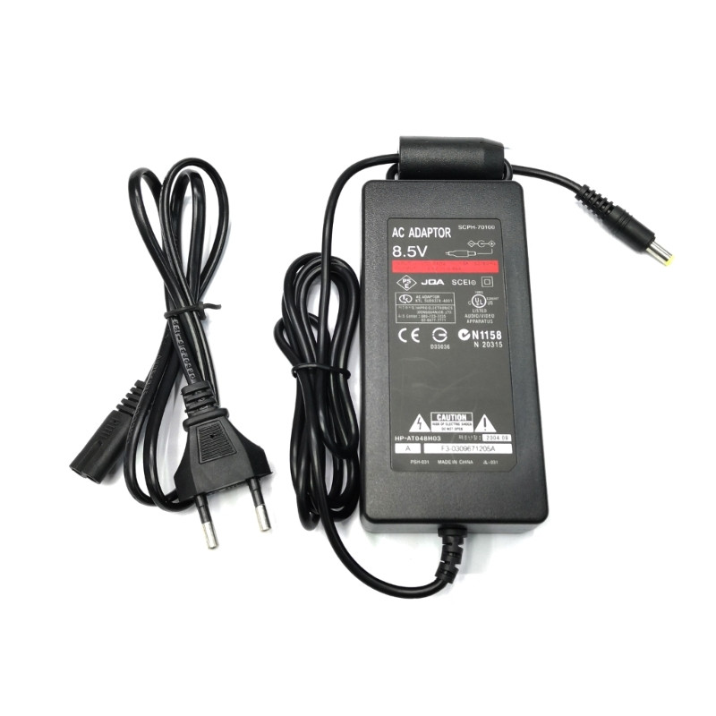 EU-/USA szabványos AC 100–240 V adapter tápegység töltőkábel DC 8,5 V 5,6 A adapter Sony Playstation 2 PS2 Slim 70000 sorozathoz