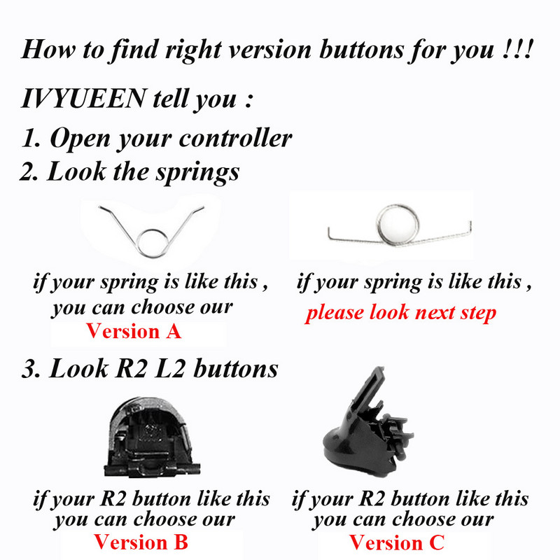 IVYUEEN 9 in 1 Analog Pöidla pulgad PlayStation 4 PS4 Pro õhukese kontrolleri L1 R1 L2 R2 päästikunupud Dualshock 4 parandamiseks