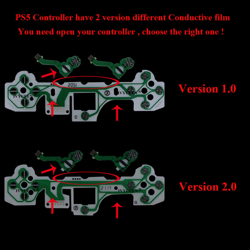 IVYUEEN pentru controler PlayStation 5 PS5 Cablu flexibil pentru tastatură cu film conductiv pentru placa de circuite cu panglică de control Dualsense 5 DS5