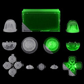 Cijeli set tipki koje svijetle u tami Kapa zamjenskih dijelova za Sony PS4 kontroler Okrugla igra Joystick Mobilni telefon Rocker za Sony