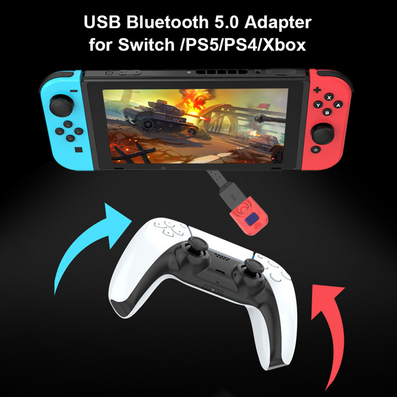 Bežični adapter USB prijemnik pretvarač za Nintendo Switch PS5 PS4 Xbox kontroler Gamepad Bluetooth adapter Dodaci za igre