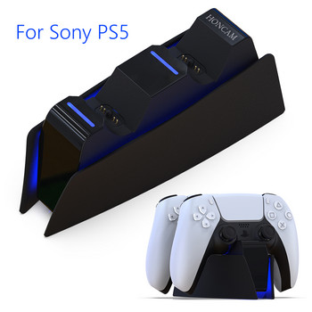 Ново двойно бързо зарядно устройство за PS5 Безжичен контролер USB Type-C зарядна станция Докинг станция за Sony PlayStation5 Джойстик Геймпад