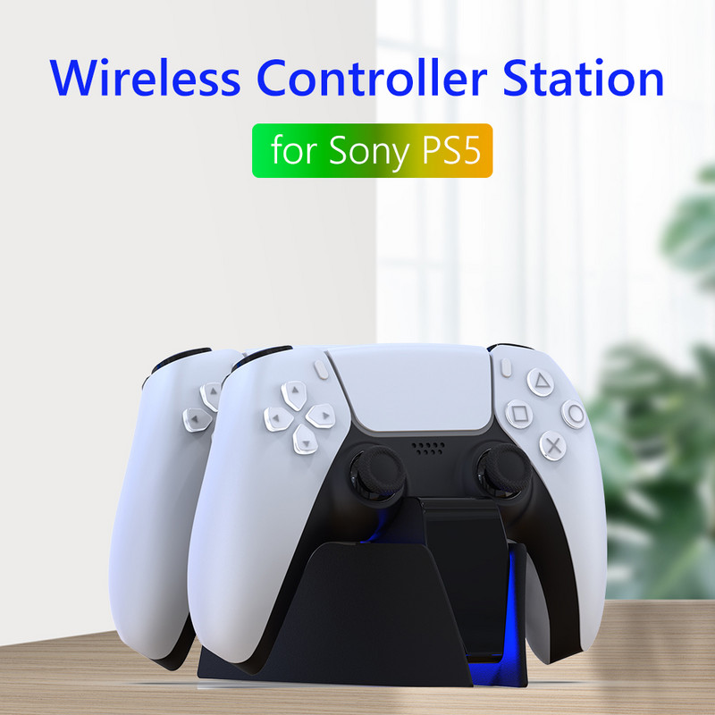 Új kettős gyorstöltő PS5 vezeték nélküli vezérlőhöz USB Type-C töltőbölcső dokkoló állomás Sony PlayStation5 joystick játékvezérlőhöz