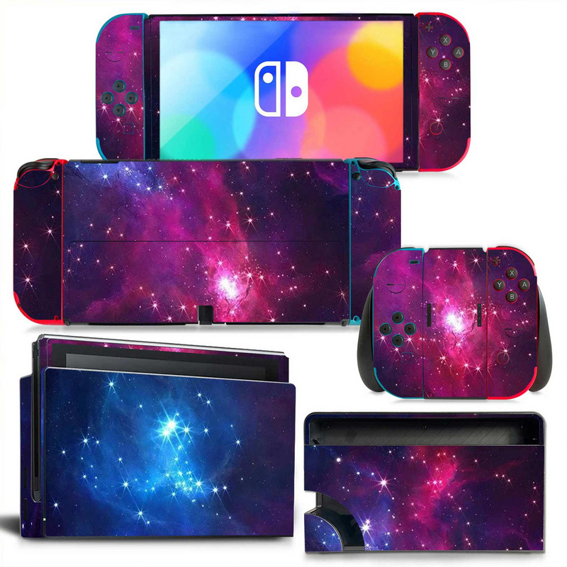 GAMEGENIXX Switch Oled Skin Sticker Nebula Design Zaštitna naljepnica Uklonjivi poklopac za Nintendo Switch Oled konzolu