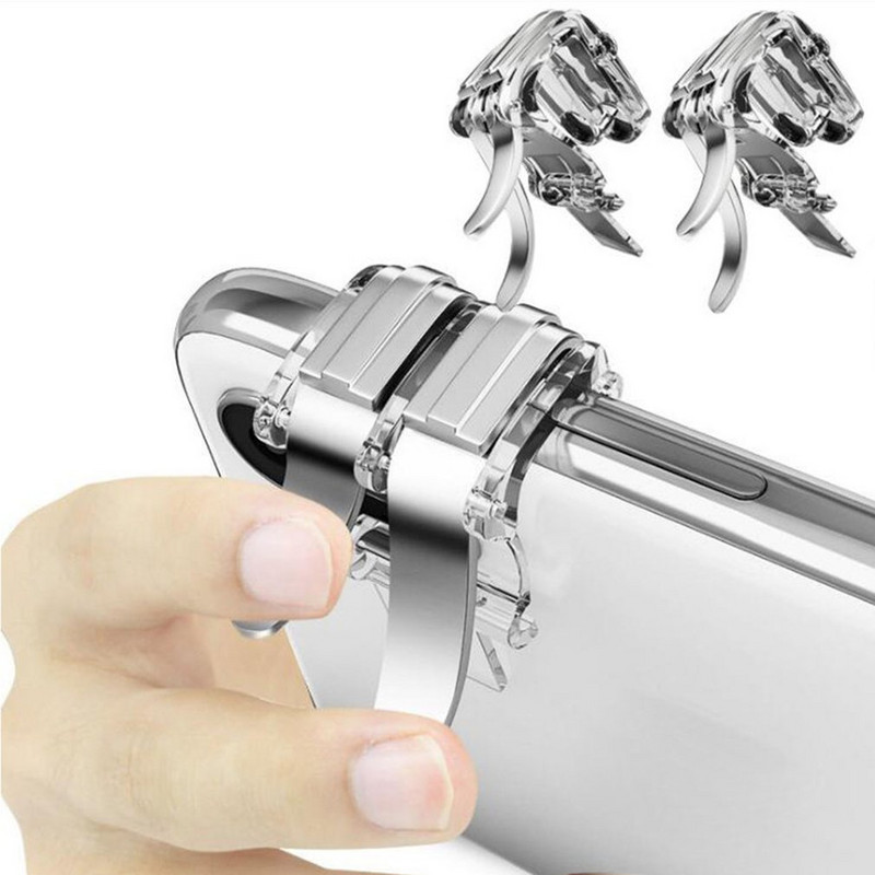 Declanșator de jocuri mobil Smartphone din metal pentru Gamepad mobil Pubg Buton de țintire a focului L1R1 Declanșatoare de controler Pubg