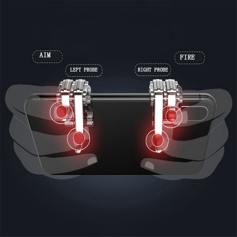 Declanșator de jocuri mobil Smartphone din metal pentru Gamepad mobil Pubg Buton de țintire a focului L1R1 Declanșatoare de controler Pubg