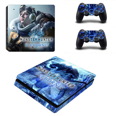 Monster Hunter World Iceborne PS4 Slim Skin lipdukas, skirtas PlayStation 4 konsolei ir valdikliams PS4 Slim Skin lipduko lipdukas