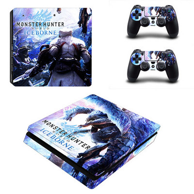 Monster Hunter World Iceborne PS4 Slim Skin lipdukas, skirtas PlayStation 4 konsolei ir valdikliams PS4 Slim Skin lipduko lipdukas