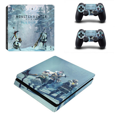 Monster Hunter World Iceborne PS4 Slim Skin lipdukas, skirtas PlayStation 4 konsolei ir valdikliams PS4 Slim Skin lipduko lipdukas