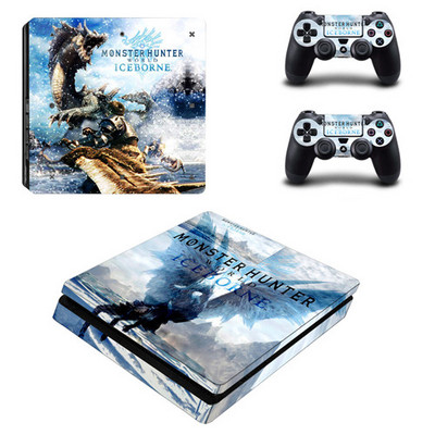 Monster Hunter World Iceborne PS4 Slim Skin lipdukas, skirtas PlayStation 4 konsolei ir valdikliams PS4 Slim Skin lipduko lipdukas