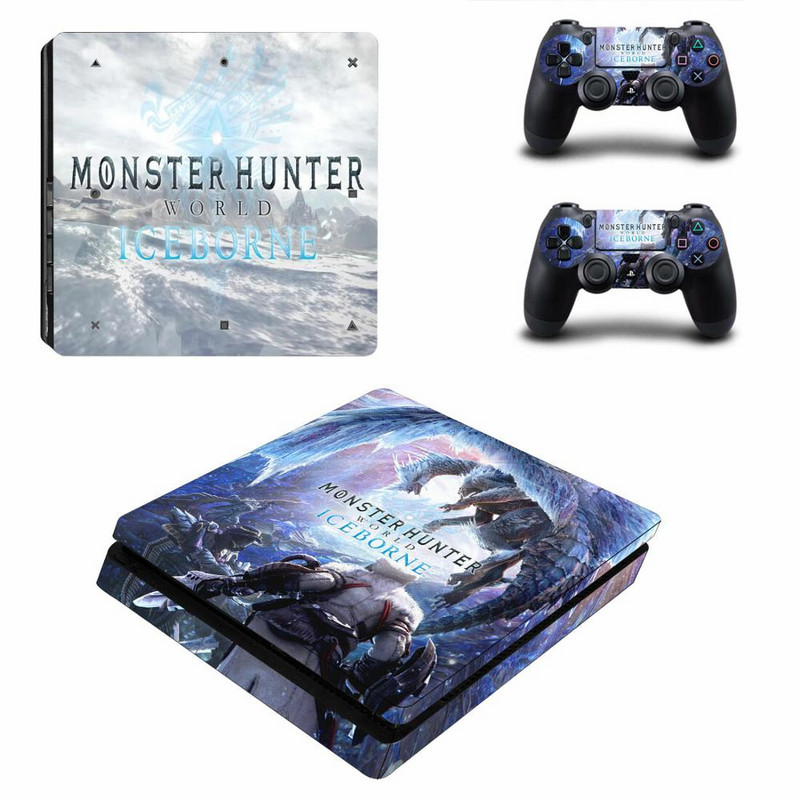 Monster Hunter World Iceborne PS4 Slim Skin lipdukas, skirtas PlayStation 4 konsolei ir valdikliams PS4 Slim Skin lipduko lipdukas