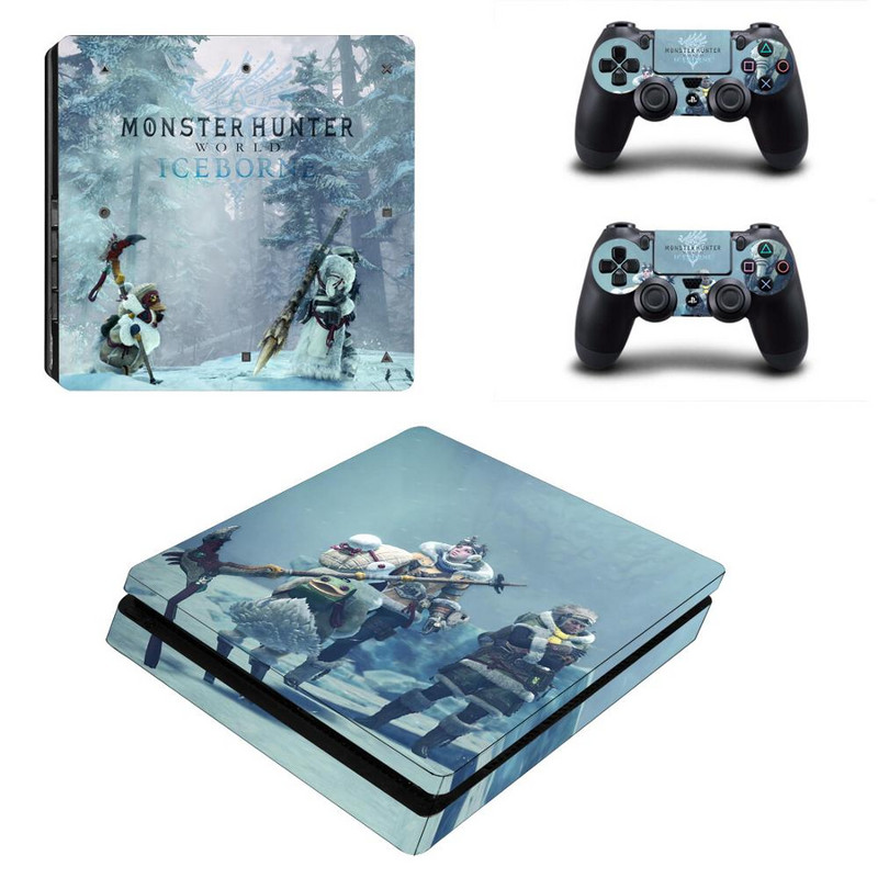 Monster Hunter World Iceborne PS4 Slim Skin lipdukas, skirtas PlayStation 4 konsolei ir valdikliams PS4 Slim Skin lipduko lipdukas