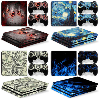 for PS4 Pro Skin Sticker for Sony PlayStation 4 Pro Console and 2 controller skins