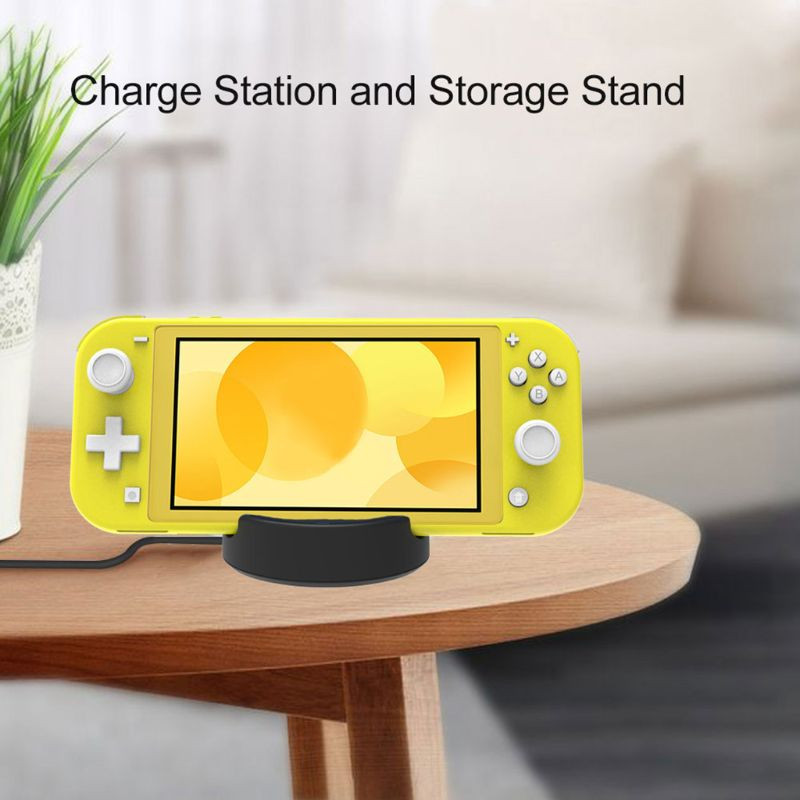 Töltőstabil dokkoló kábeltartó, kompatibilis a Nintend Switch Lite USB-töltőkábel-tartóval Tápadapter talp Tartós