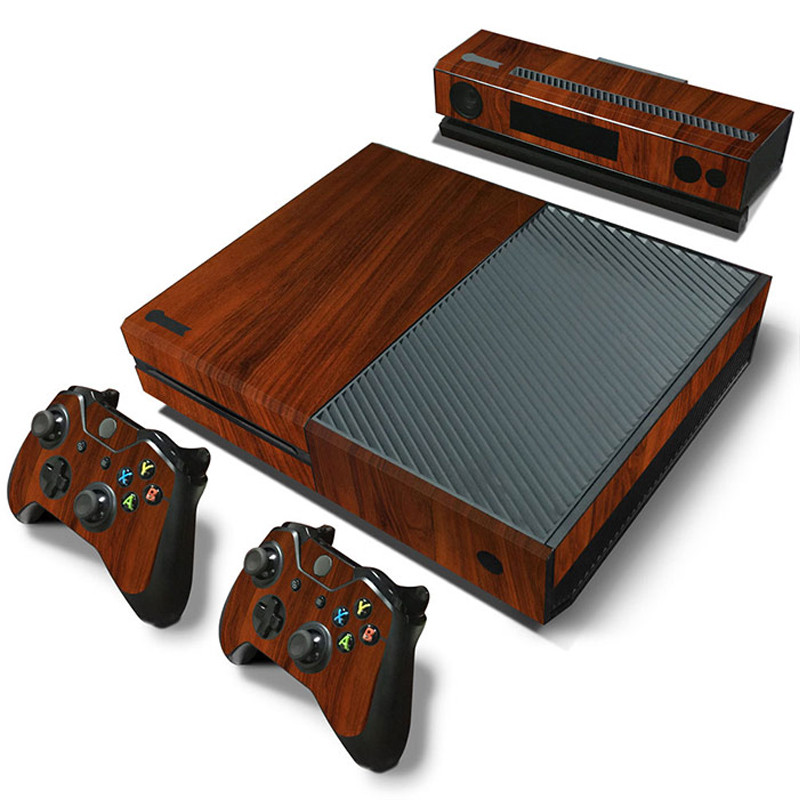 GAMEGENIXX Skin Sticker Wood Grain Protective Decal levehető burkolat Xbox One konzolhoz és 2 kontrollerhez
