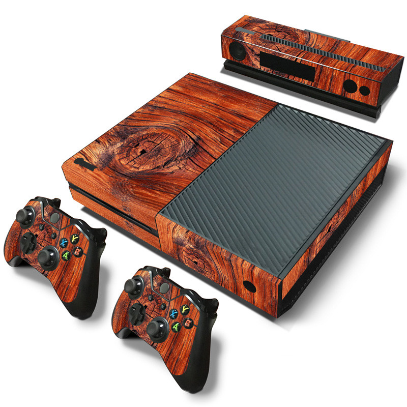 GAMEGENIXX Skin Sticker Wood Grain Protective Decal levehető burkolat Xbox One konzolhoz és 2 kontrollerhez