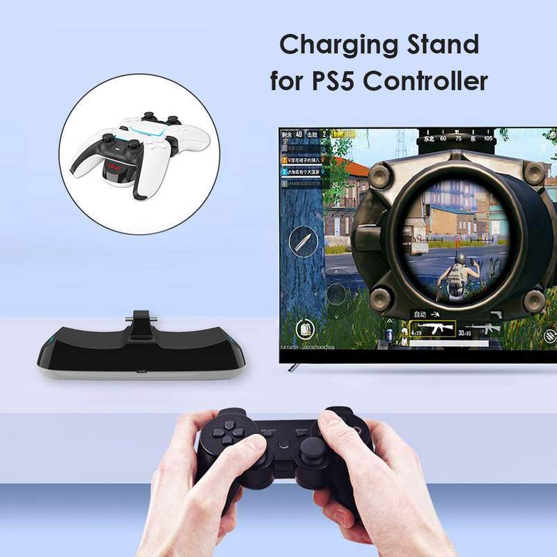 Nouă bază practică de andocare pentru gamepad fără fir dual pentru controler PS5, adaptor de încărcare pentru joystick, accesorii pentru suport