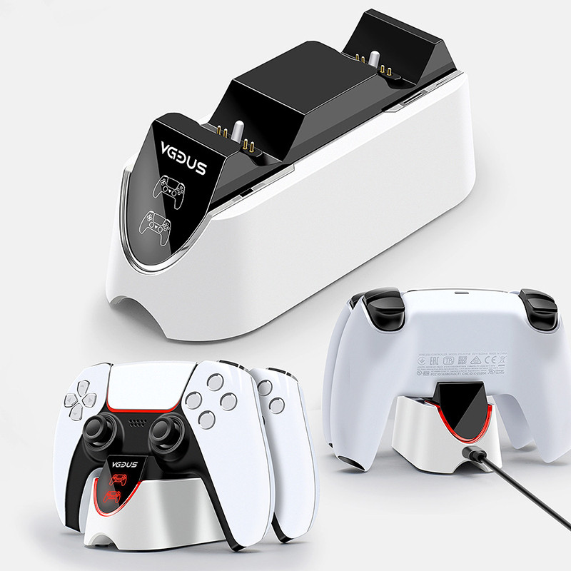 Disour vezeték nélküli kontroller töltő PS5 gyorstöltőhöz, dupla dokkoló a játék fogantyújához Gamepdad CC gyorstöltéssel