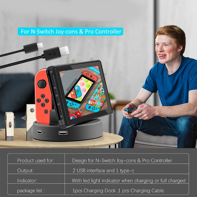 Držač za punjenje konzole kompatibilan sa serijom Switch Joy Con i Pro kontrolerom
