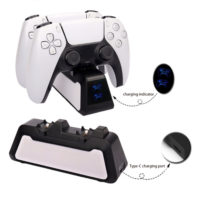 C1FB upravljački punjač s dvostrukim priključcima za punjenje, dvostruka dock stanica za punjenje s LED indikatorom, 5V brzo punjenje kompatibilno s